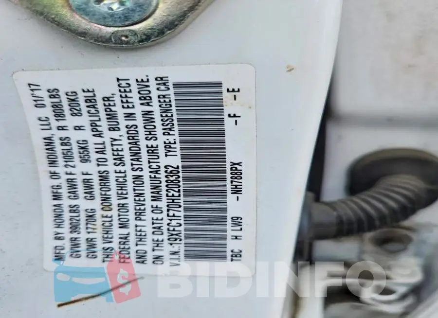 19XFC1F70HE208362 Photo# 13