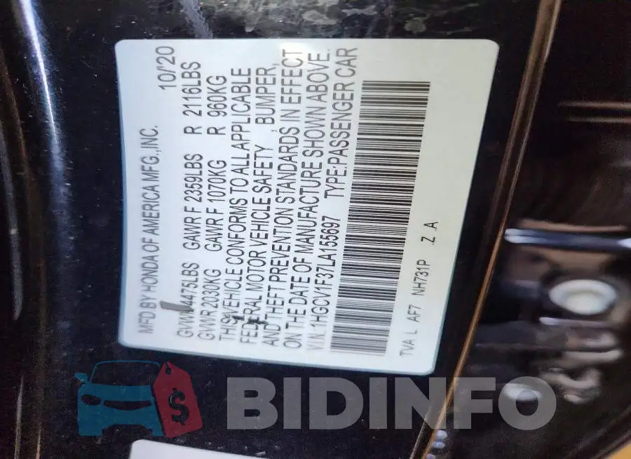 1HGCV1F37LA155697 Photo# 13