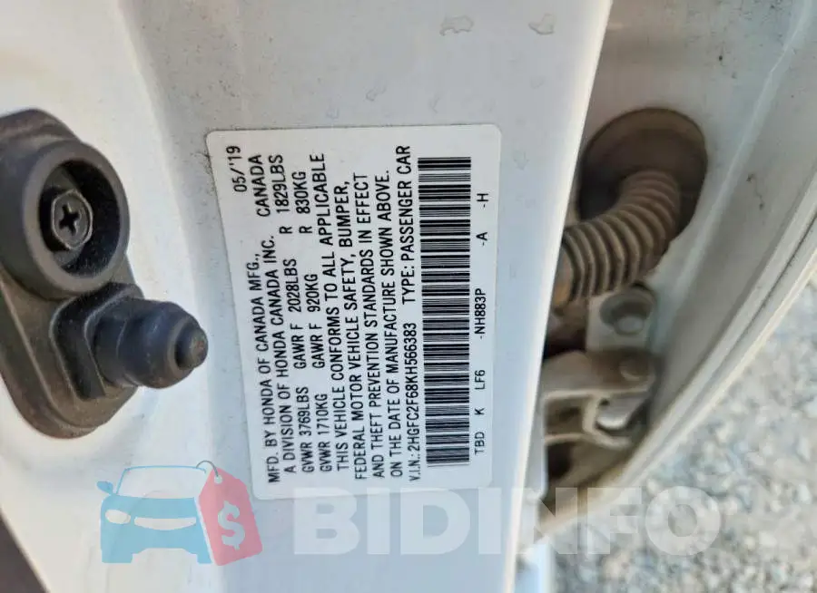 2HGFC2F68KH566383 Photo# 12