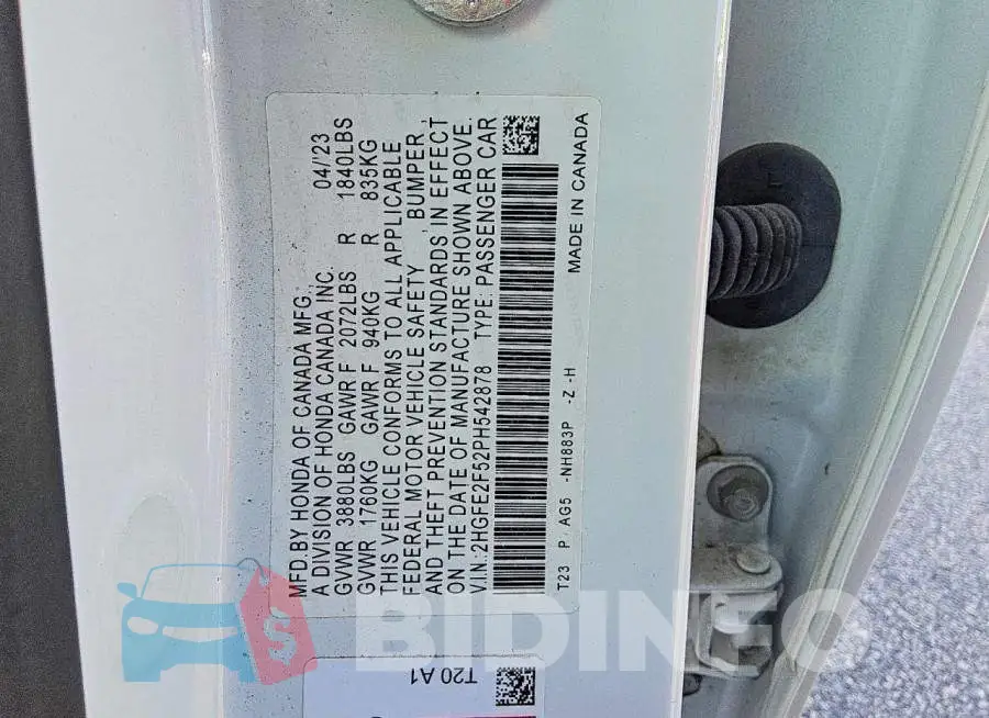 2HGFE2F52PH542878 Photo# 5