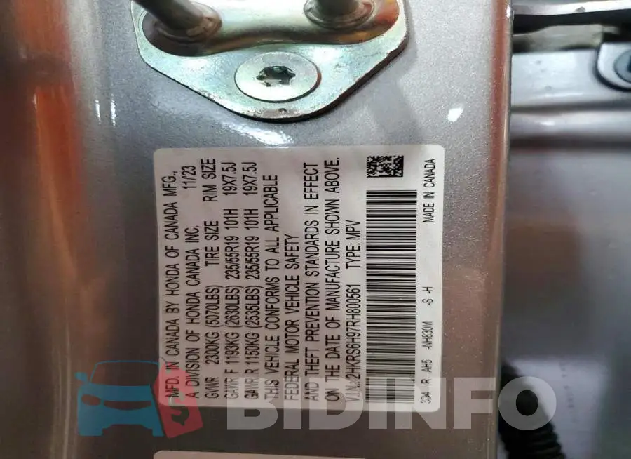 2HKRS6H97RH800561 Photo# 13