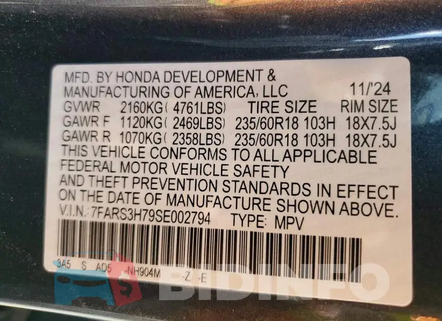 7FARS3H79SE002794 Photo# 13