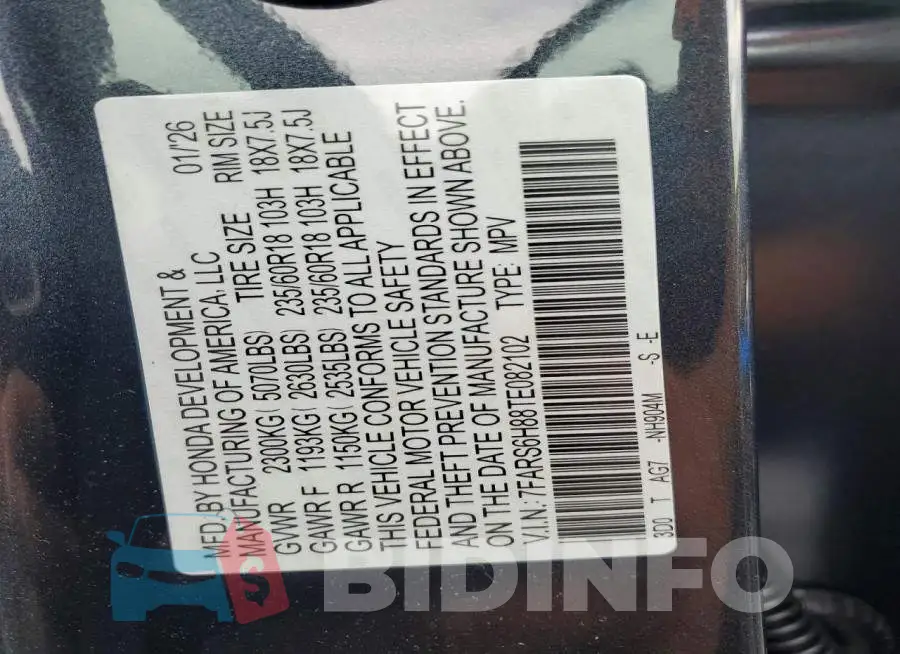7FARS6H88TE082102 Photo# 13