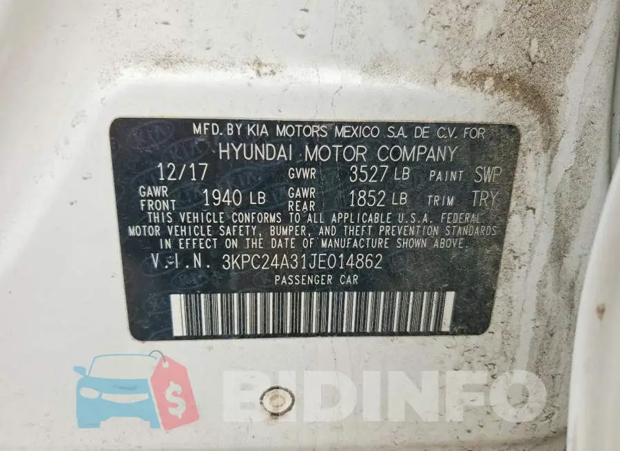 3KPC24A31JE014862 Photo# 13