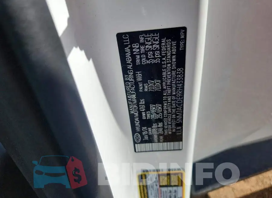 5NMJACDE9RH433838 Photo# 12