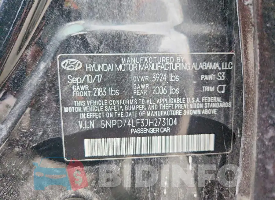 5NPD74LF3JH273104 Photo# 13