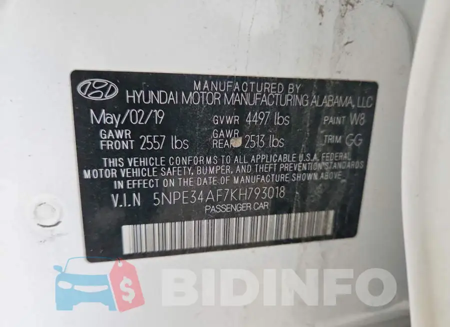 5NPE34AF7KH793018 Photo# 12