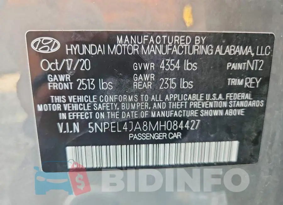 5NPEL4JA8MH084427 Photo# 12