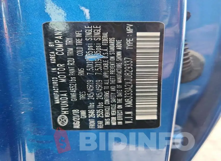 KM8J33A2XJU829337 Photo# 13