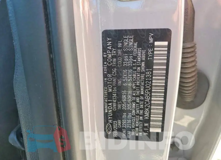KM8K2CAB5PU021381 Photo# 13