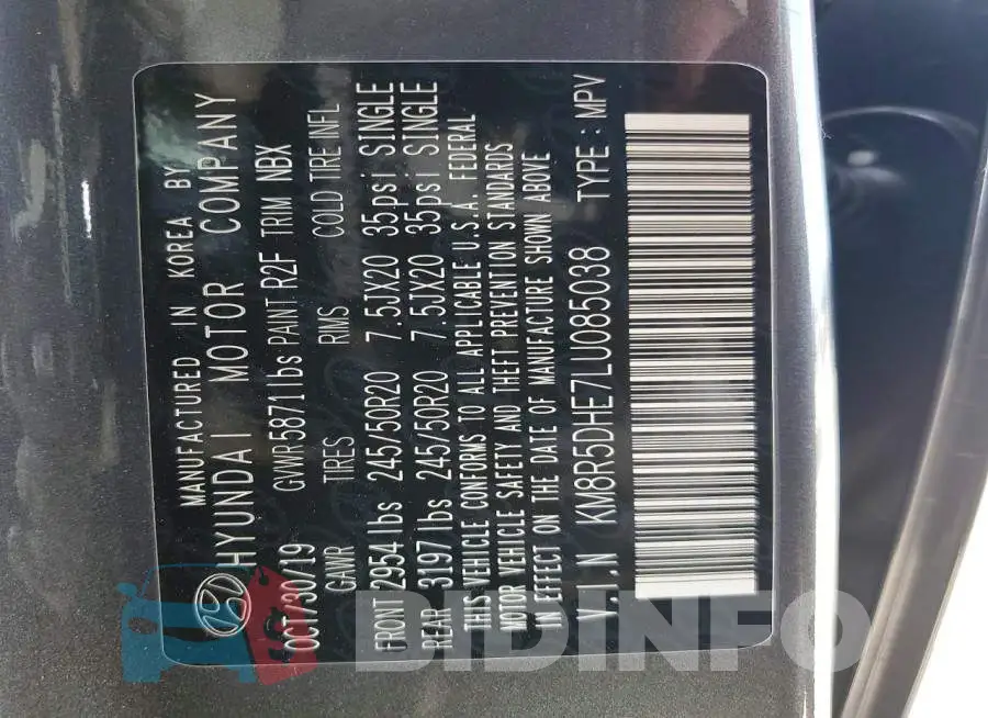 KM8R5DHE7LU085038 Photo# 14