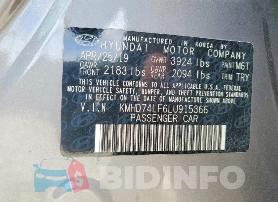 KMHD74LF6LU915366 Photo# 12