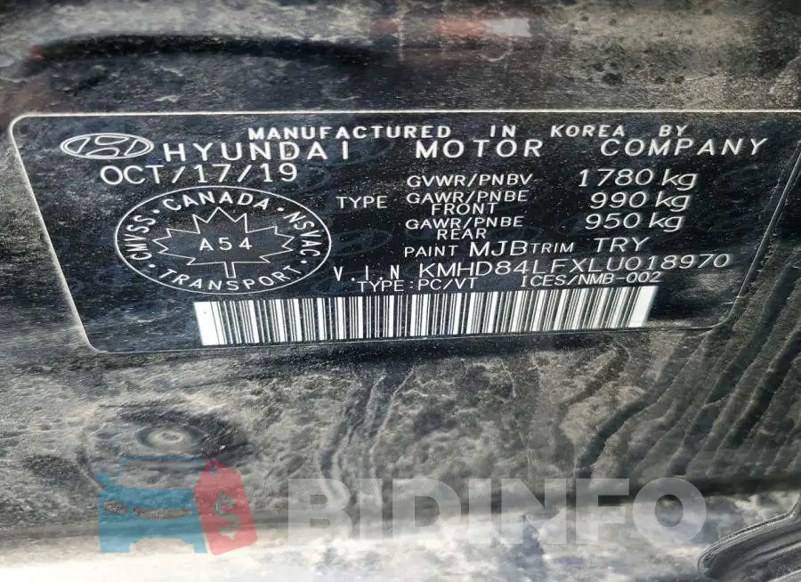 KMHD84LFXLU018970 Photo# 12