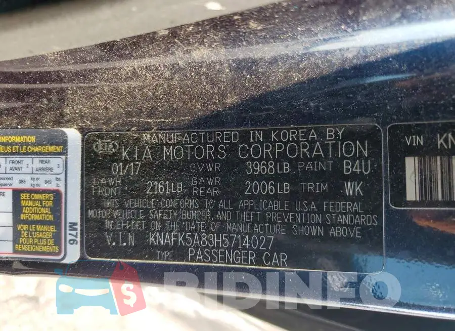 KNAFK5A83H5714027 Photo# 12