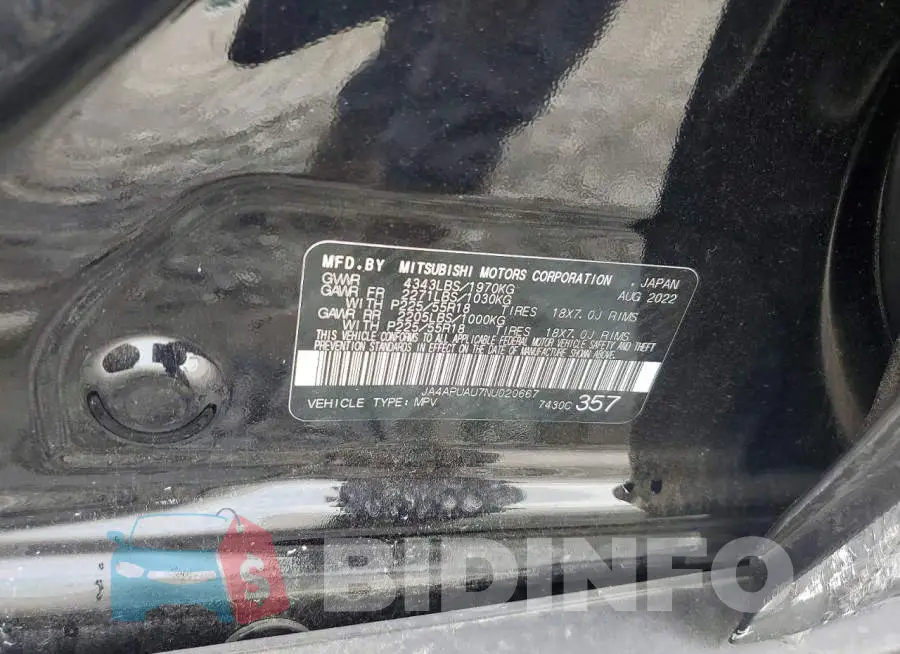 JA4APUAU7NU020667 Photo# 12
