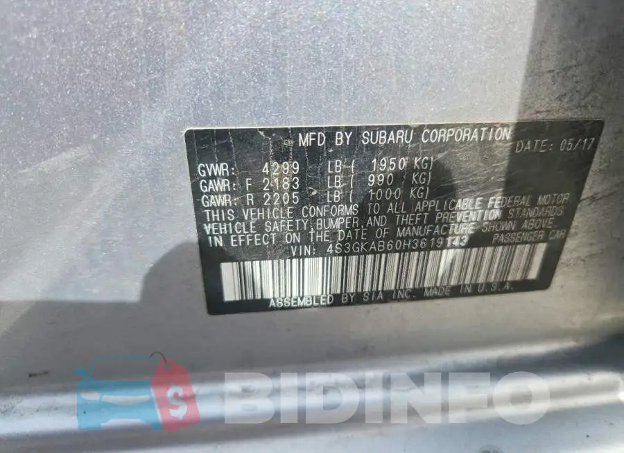 4S3GKAB60H3619143 Photo# 12