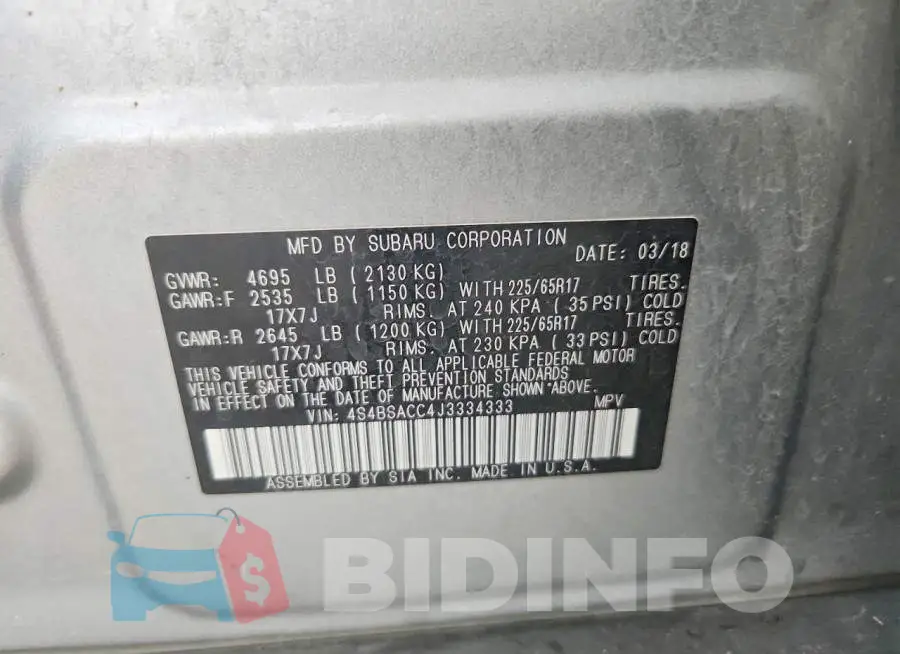 4S4BSACC4J3334333 Photo# 14