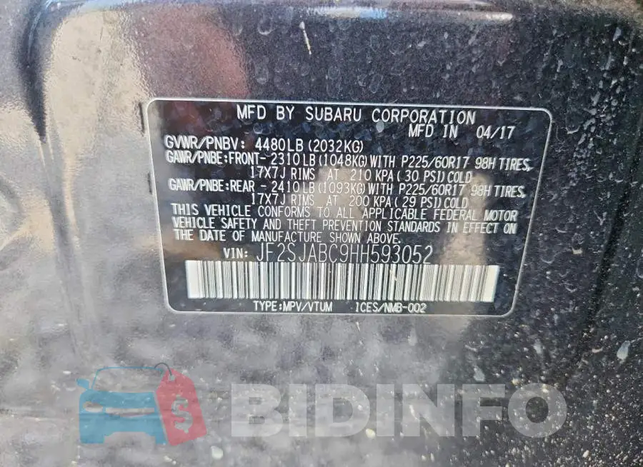 JF2SJABC9HH593052 Photo# 13