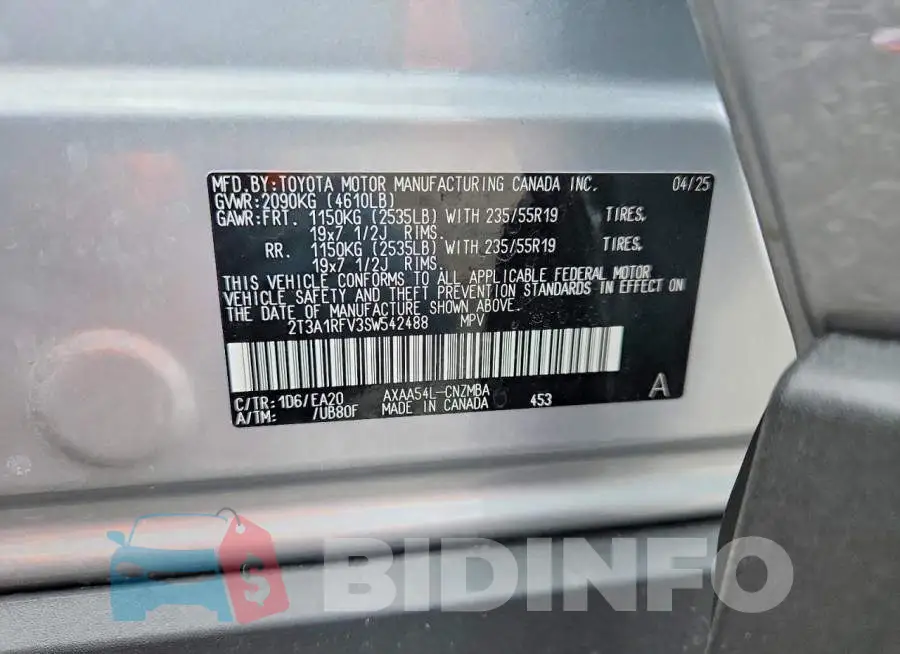 2T3A1RFV3SW542488 Photo# 12