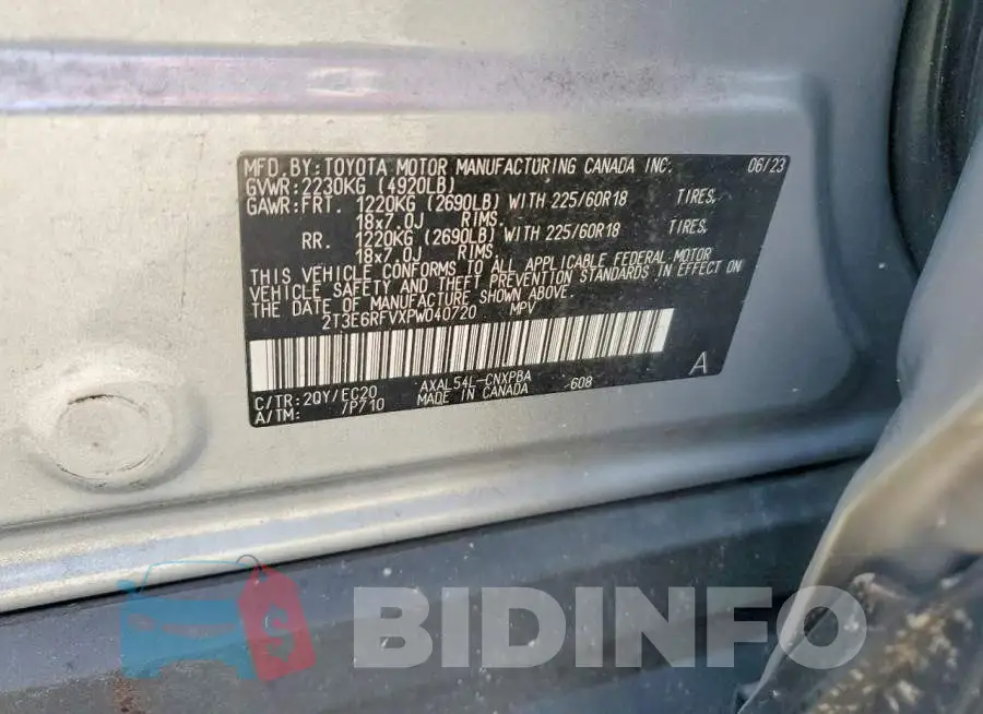 2T3E6RFVXPW040720 Photo# 14