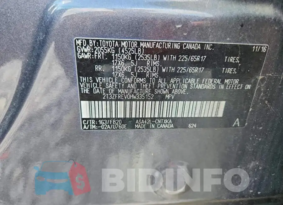 2T3ZFREV0HW335152 Photo# 13