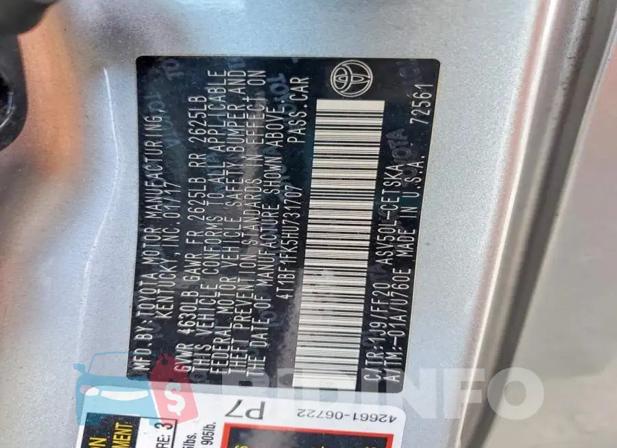 4T1BF1FK5HU731707 Photo# 13