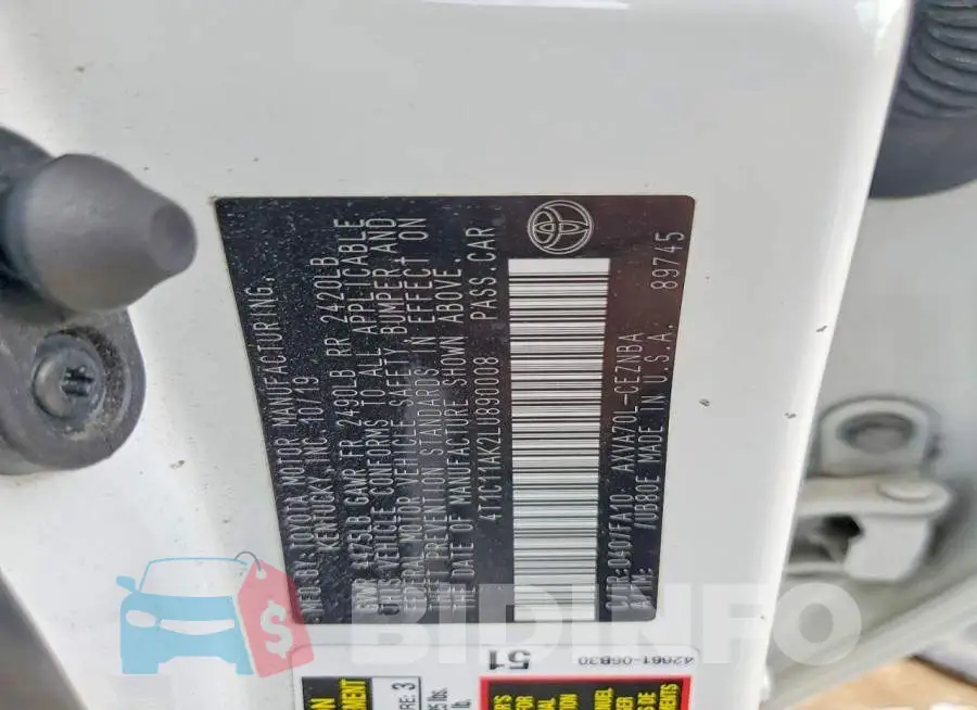 4T1C11AK2LU890008 Photo# 12