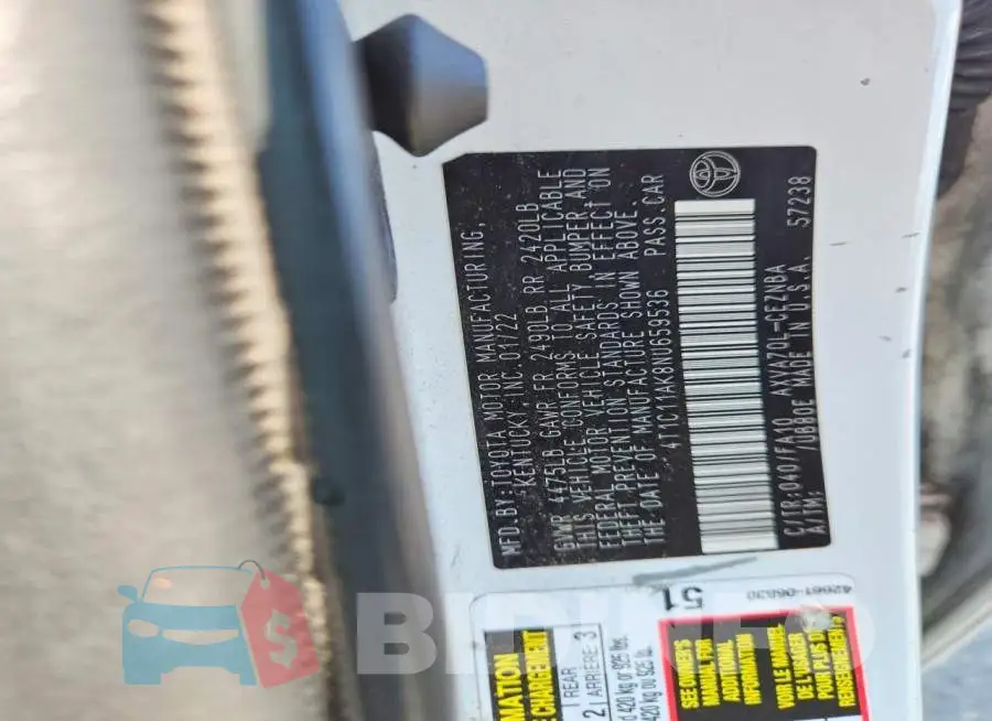 4T1C11AK8NU659536 Photo# 12
