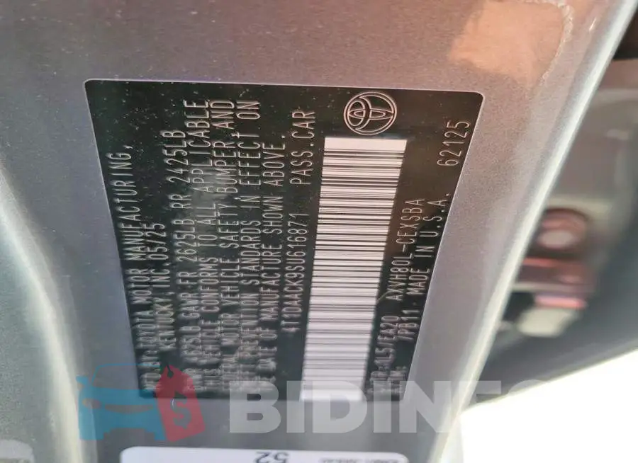 4T1DAACK9SU616871 Photo# 12
