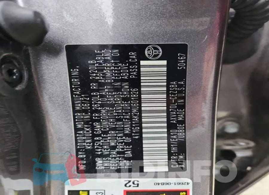 4T1G11AK2MU601826 Photo# 12