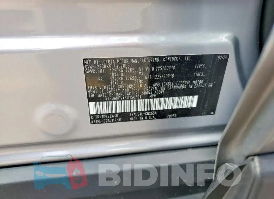 4T3D6RFVXRU150794 Photo# 13