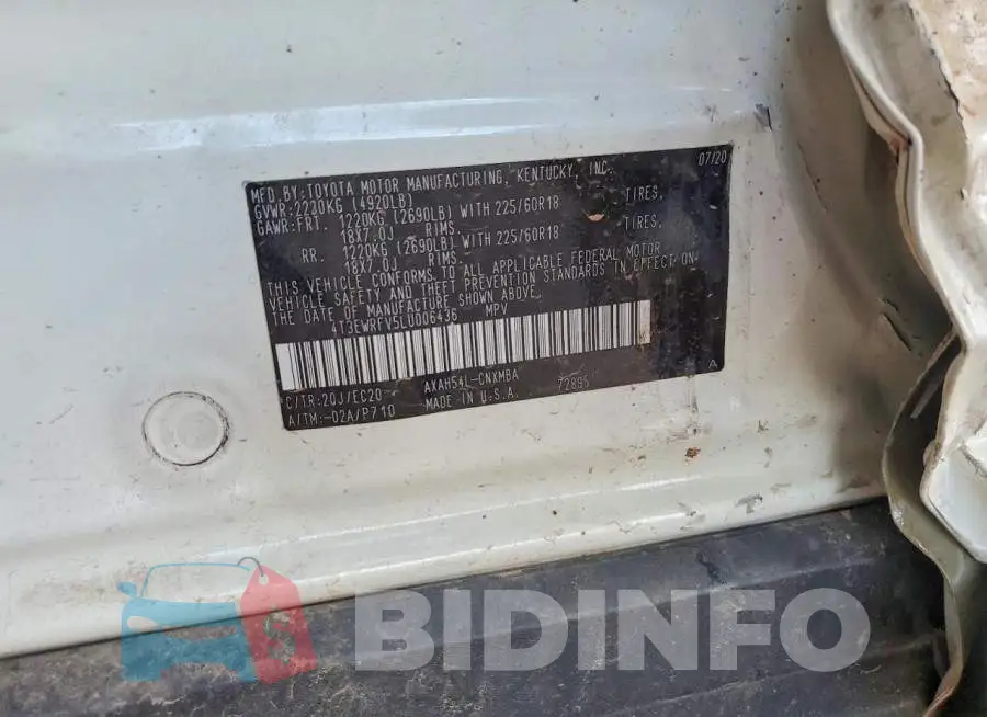 4T3EWRFV5LU006436 Photo# 13