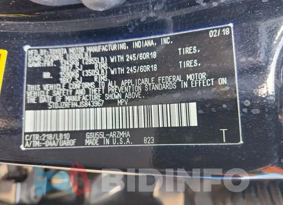 5TDJZRFH4JS843967 Photo# 13