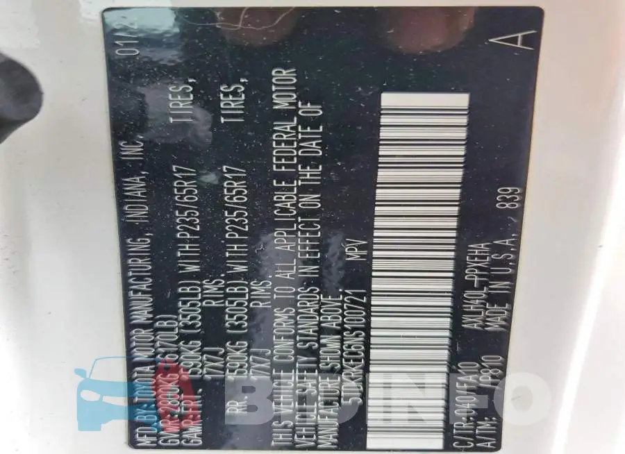 5TDKRKEC6NS100721 Photo# 13