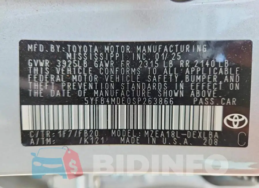 5YFB4MDE0SP263866 Photo# 12