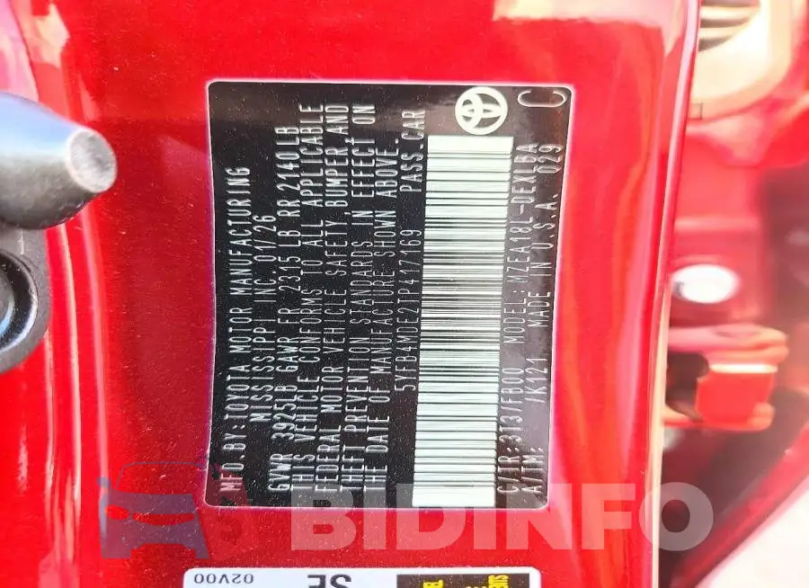 5YFB4MDE2TP417169 Photo# 12