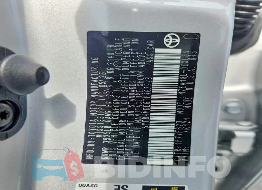 5YFB4MDE6TP467928 Photo# 12