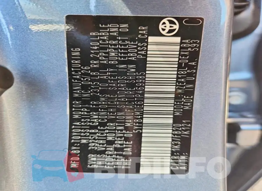 5YFB4MDE6TP469985 Photo# 12