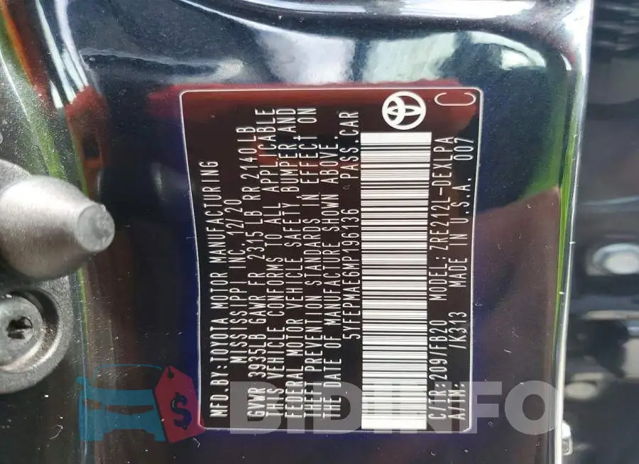 5YFEPMAE6MP196136 Photo# 12
