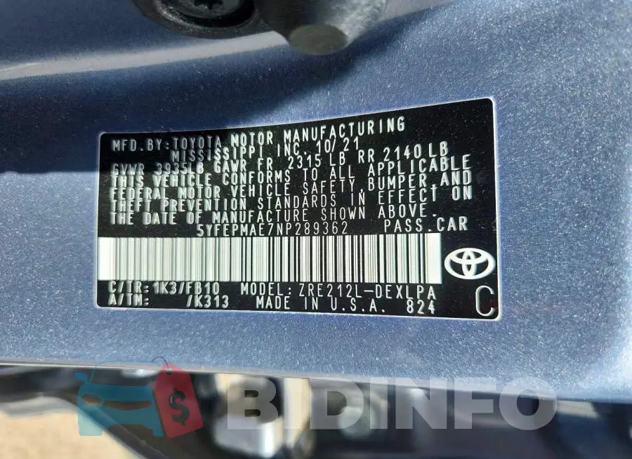5YFEPMAE7NP289362 Photo# 13