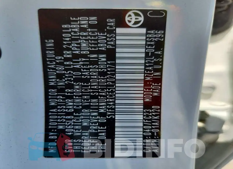 5YFS4RCE5LP021171 Photo# 13