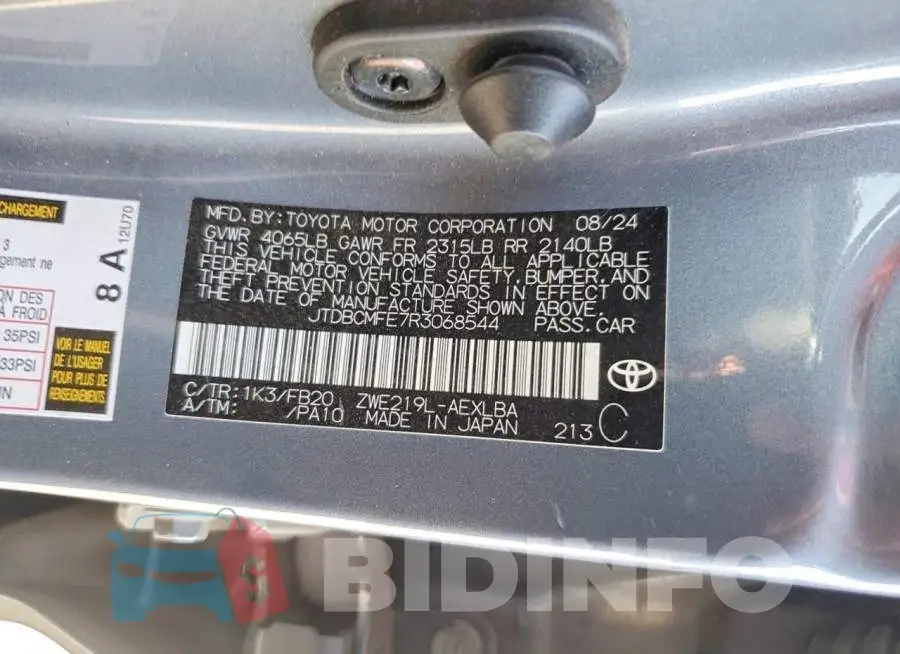 JTDBCMFE7R3068544 Photo# 13