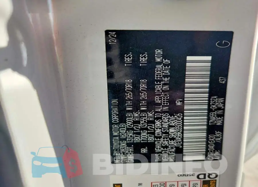 JTEVA5BR3S5000426 Photo# 12