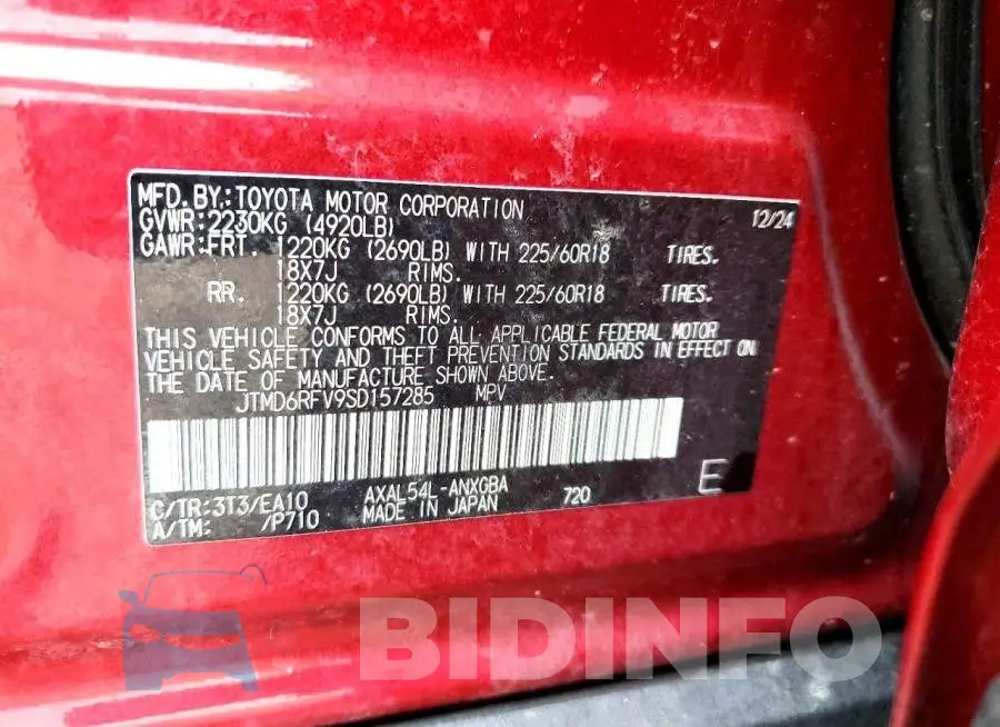 JTMD6RFV9SD157285 Photo# 13