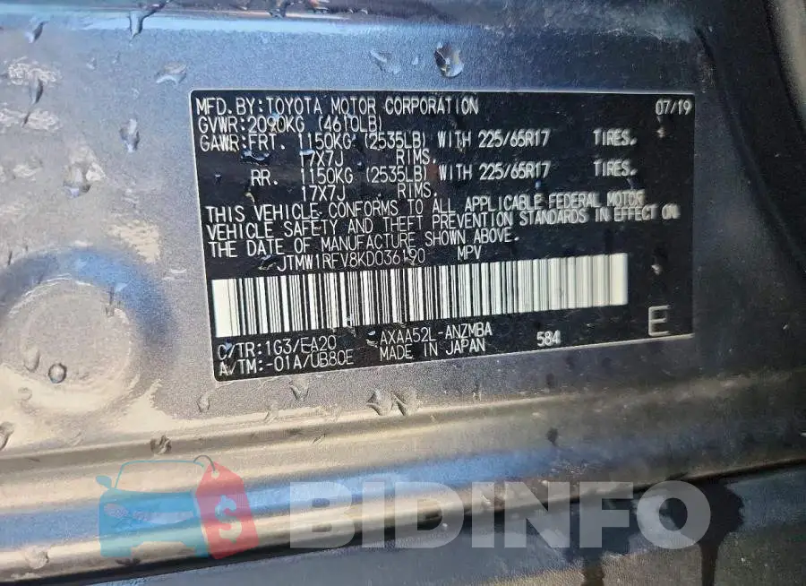 JTMW1RFV8KD036190 Photo# 13