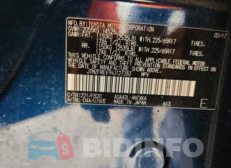 JTMZFREV7HJ127283 Photo# 13