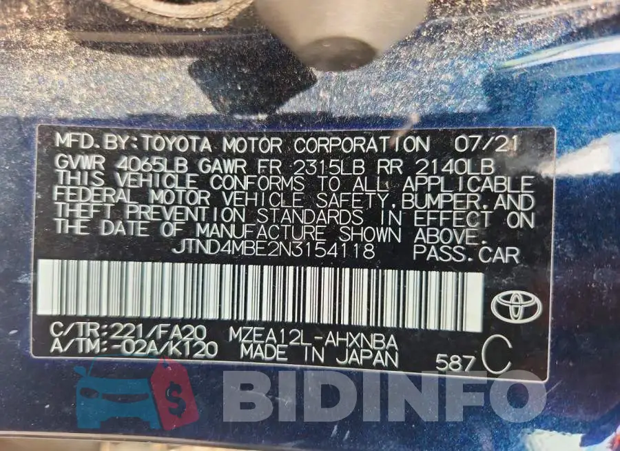 JTND4MBE2N3154118 Photo# 12