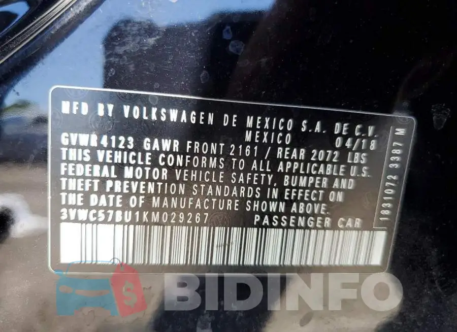 3VWC57BU1KM029267 Photo# 12