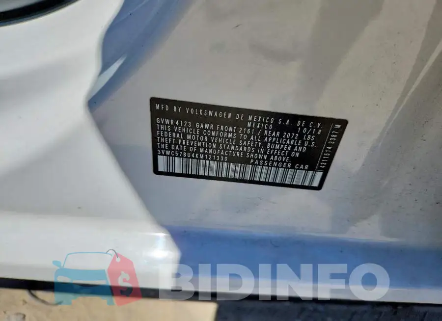3VWC57BU4KM121330 Photo# 13