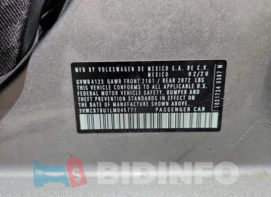 3VWCB7BU1LM045771 Photo# 12